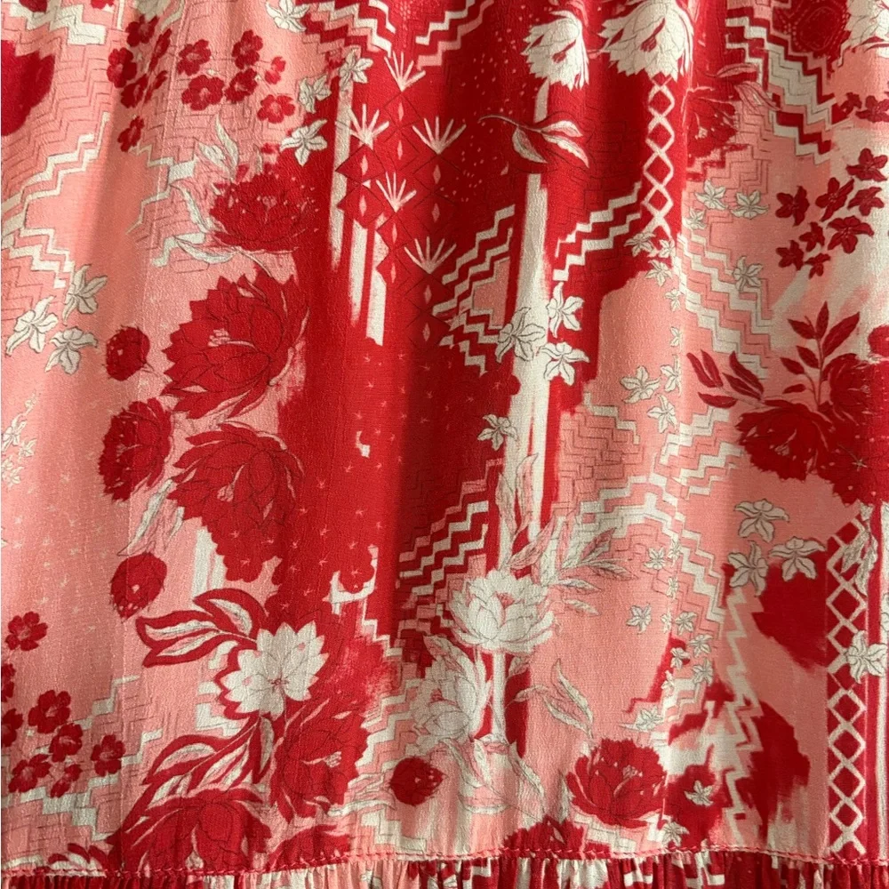 CHUFY Red and Pink Patterned Maxi Skirt - Picture 2 of 6